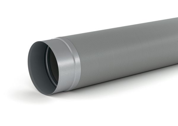 STEEL flow SR-R flex 150 Rundrohr, Lüftungsrohr, Aluminium, Edelstahl, L 1000 mm 4061008