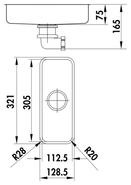 waterstation® cubic basic B Einbauspüle Edelstahl Spülbecken 30 cm