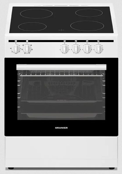STE637 Elektro Standherd 60 cm Breit mit 4 Glaskeramikkochfeldern