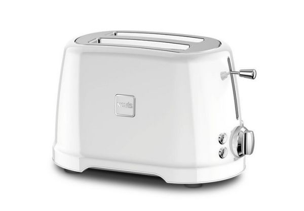 Toaster T2 Retro Design Toaster 61150120 für 2 Toastschreiben mit 4 Funktionen - Farbe Weiß