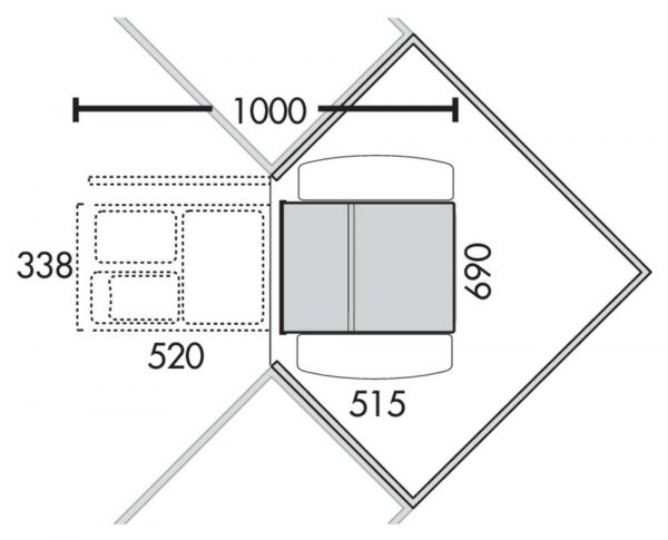 Traditionline Trio-Master Corner 360 S/400-3, Abfallsammelsystem, alugrau 8012084
