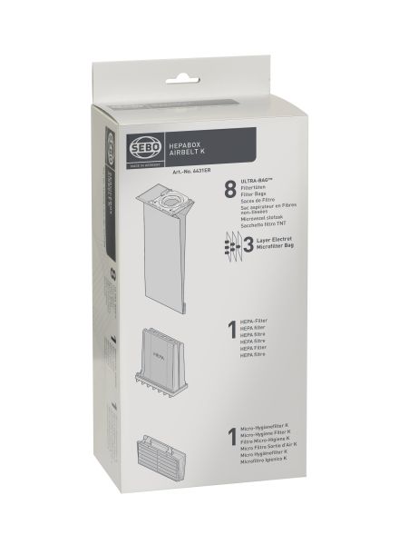 6431ER HEPA-Box für Airbelt K-Geräte mit 8 Filtertüten, HEPA Filter und Micro-Hygienefilter