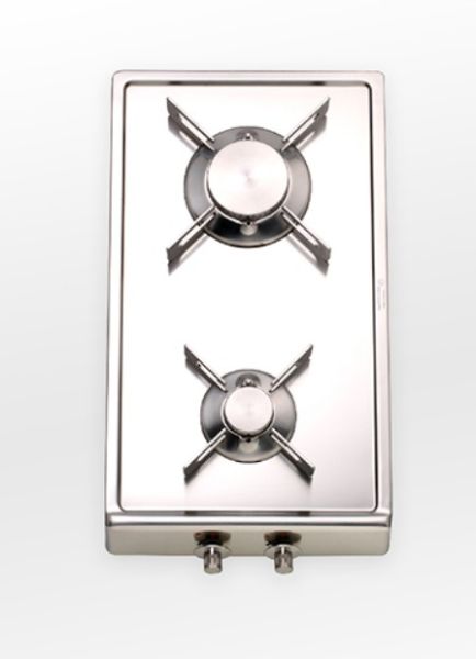 R 30/2GR Klappkochfeld 30 cm Domino Kochfeld mit 2 Gaskochzonen 1,00 und 2,50 kw Brenner