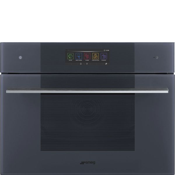 SO4106WAPG Omnichef Kompakt-Backofen 45 cm mit Dampfgarer und Mikrowelle - Neptune Grey Mattglas