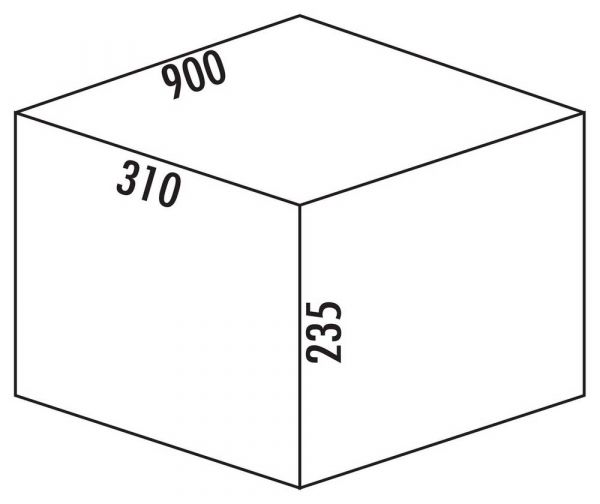 Cox® Box 235 K/900-3, Abfallsammler für vorhandene Auszüge, ohne Biodeckel, hellgrau