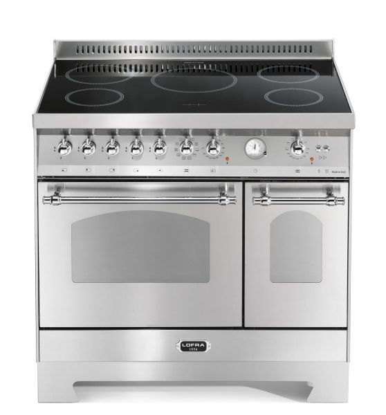 RSD 96 MFTE / 5I Standherd mit Doppelbackofen 90 cm - EDELSTAHL / CHROM