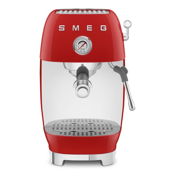 ECF03RDEU Espressomaschine mit Siebträger im 50er Jahre Retro Design - Farbe Rot