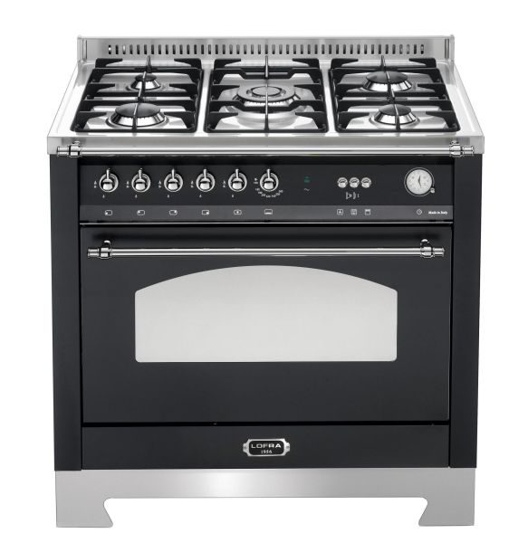 RNMG 96 GVGT / CI DOLCEVITA 90 cm Range Cooker mit Gasbackofen - BLACK MATT / CHROM