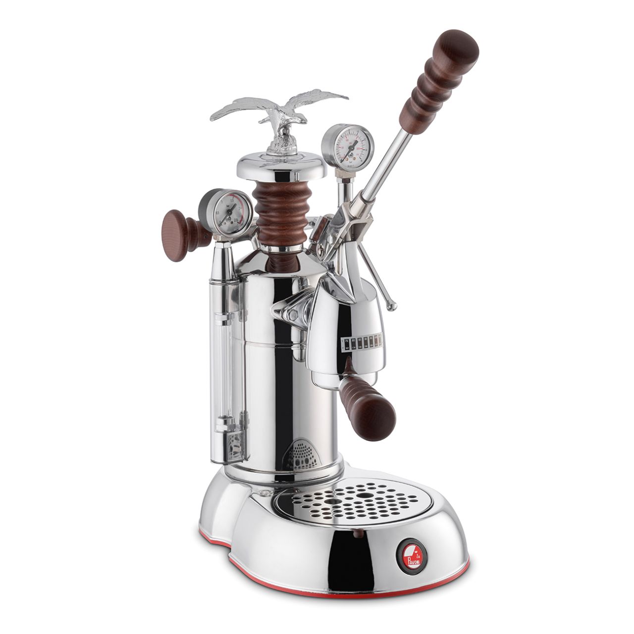 La Pavoni LPLESA01EU Handhebelmaschine Siebträger Esperto Abile Chrom Holzgriffe