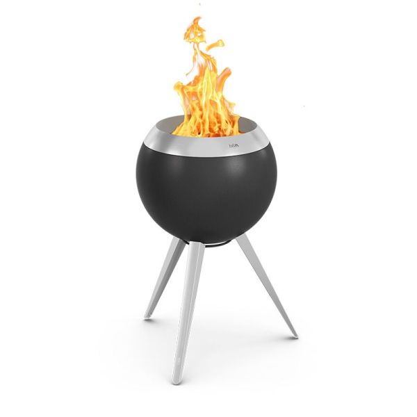 Moon 45 Feuerschale mit hohem Fuß 75 cm Höhe Holzvergaser Technologie
