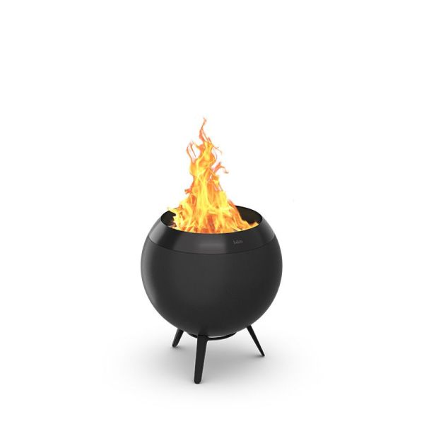 Moon 45 Feuerschale mit niedrigem Fuß 49 cm Höhe Holzvergaser Technologie - All Black
