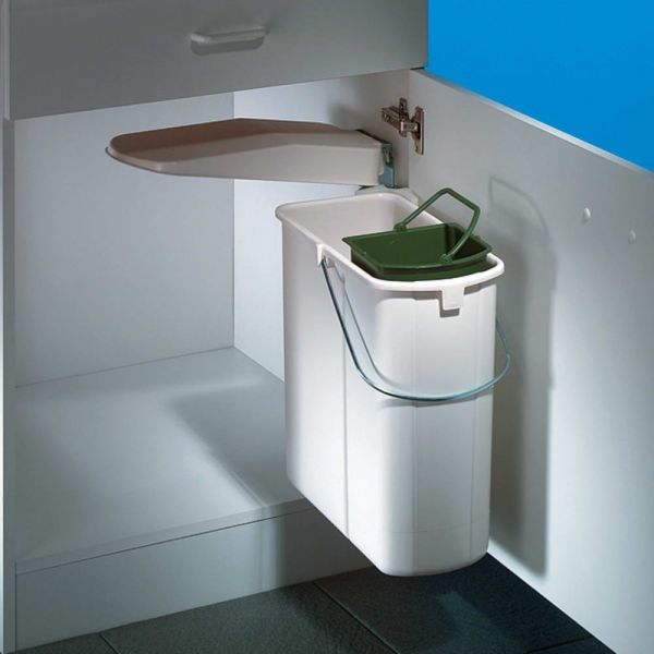 Vario 1 plus, Abfallsammler für Schwenktechnik, weiß