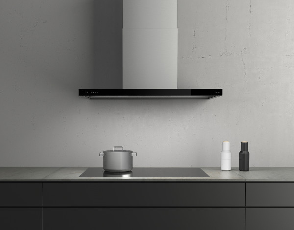 Berbel Wandhaube Glassline 90 cm Breite BWH90GL Teleskopkamin