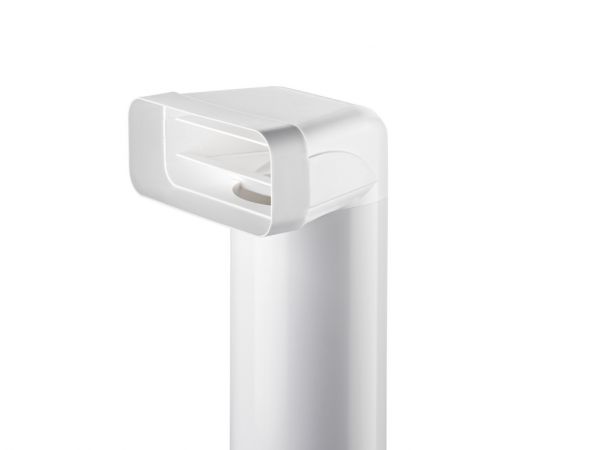 F-UR 150 Umlenkstück 90° mit Rundrohr, Verbindungselement, weiß, L 500 mm 4043012