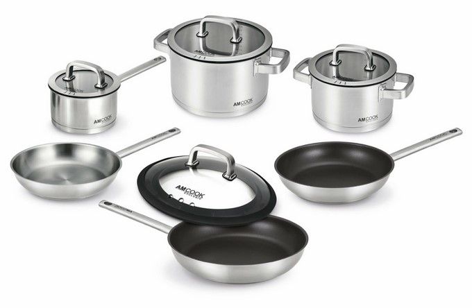 AMCOOK Exklusiv Senna S10 plus 6 teiliges Topfset mit je 3 Töpfen und 3 Pfannen 8500749