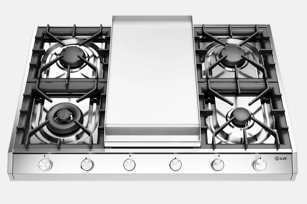 HCP965FD Professional Plus Gaskochfeld aufliegend 90 x 65 cm 6 flammig mit Fry-Top