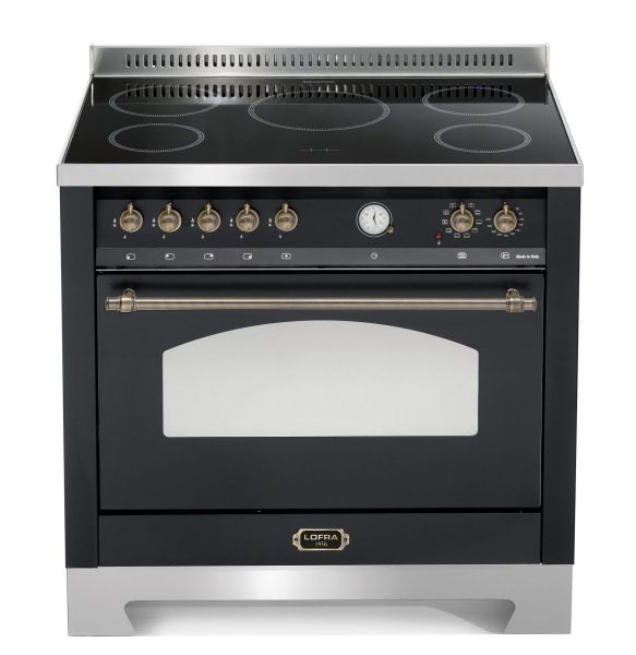 RNMG 96 MFT / 5I Standherd mit Induktionskochfeld ( 90 cm / 1 Großbackofen ) - BLACK MATT / BRONZE