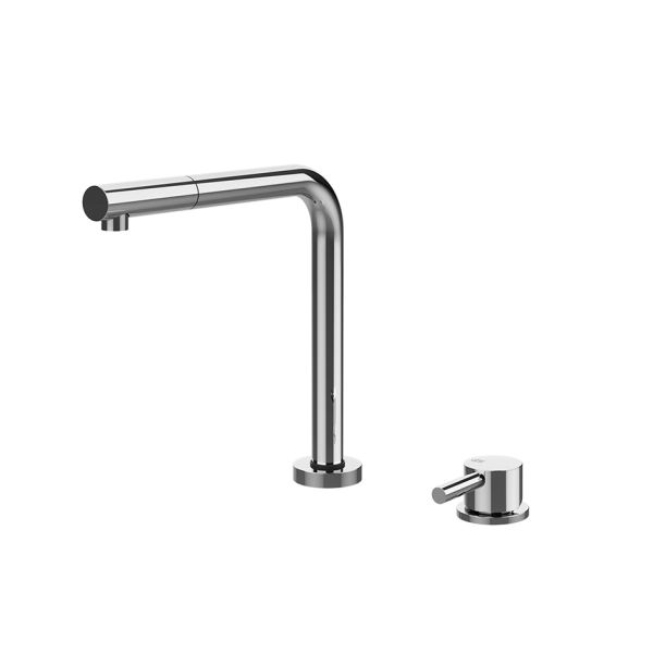 SU&GIU 50109 Armatur mit separater Bedienung, senkbarem Schwenkarm mit Auszugsbrause