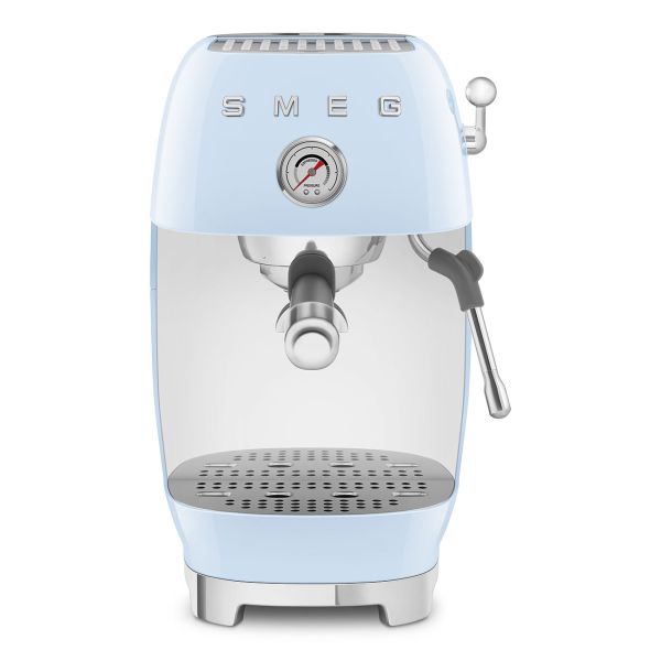 ECF03PBEU Espressomaschine mit Siebträger im 50er Jahre Retro Design - Farbe Pastellblau