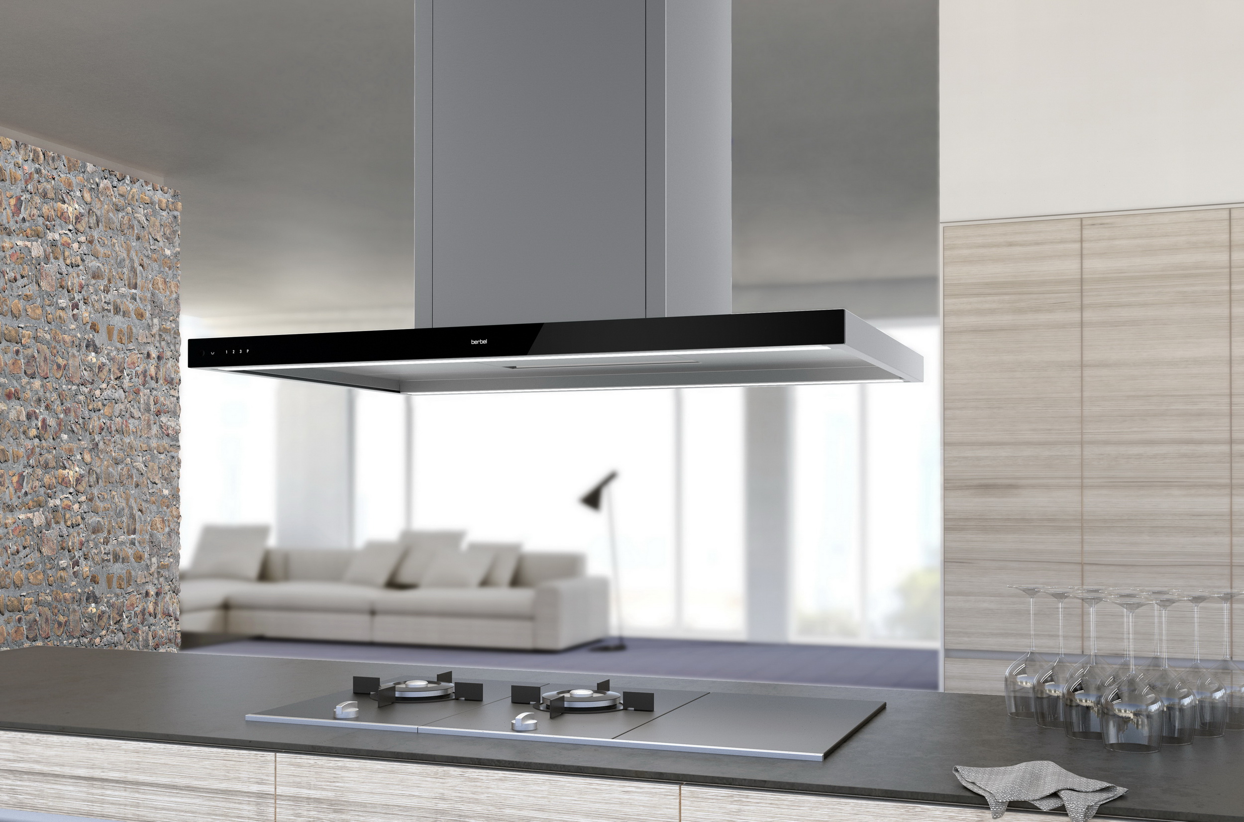 Unterbau Dunstabzugshaube Berbel : Berbel inselhaube glassline cm