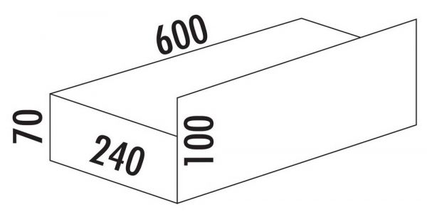 Cox Base-Board® 600 mit reduzierter Rückwand, Abfallsammler für Frontauszüge, silber