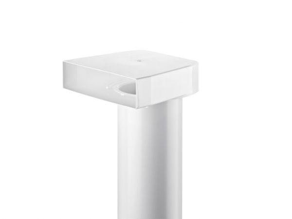 T-UR 125 Umlenkstück 90° mit Rundrohr, Verbindungselement, weiß, L 500 mm 4021019