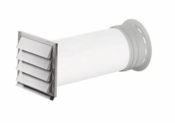 PRIME flow P-Klima-E 150 Mauerkasten, weiß, Edelstahl 4051078