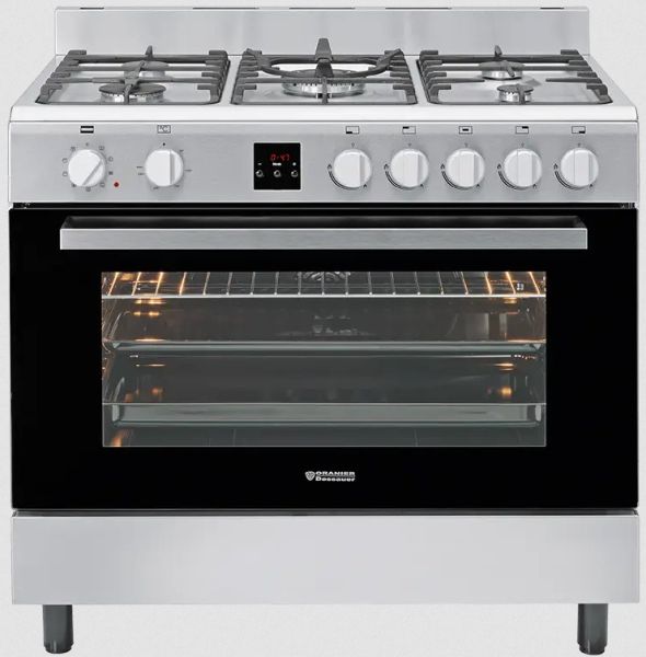 FZE159924 Standherd 90 cm Gasherd mit Elektrobackofen inkl. 2-Fach Teleskopauszug