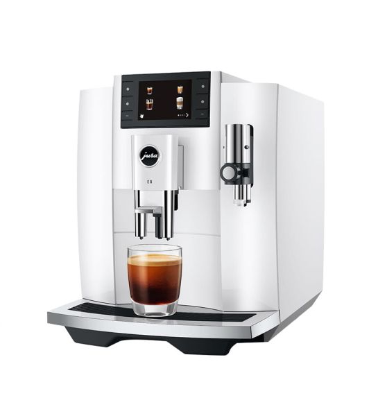 E8 Kaffeevollautomat 17 Kaffeespezialitäten auf Knopfdruck Piano White (EC) 15585