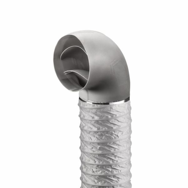 PRIME flow P-RBVX 150 Rohrbogen 90° mit Flexkanal, Verbindungselement, hellgrau, L 500 mm 4051026