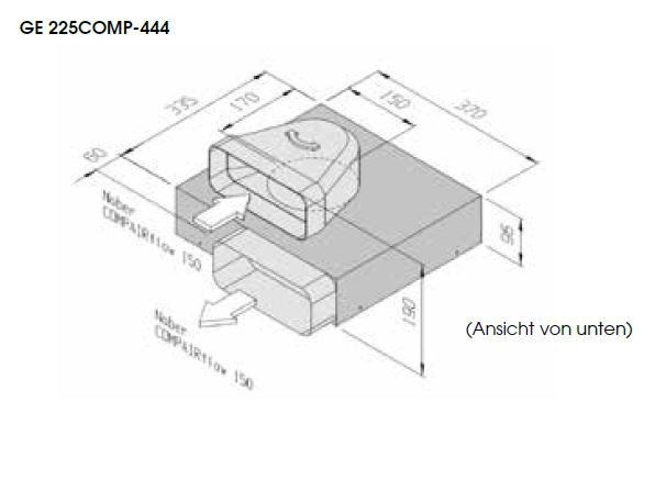 800 m3 Lüftermotor / Sockellüfter oder Deckenlüfter GE 225comp-444