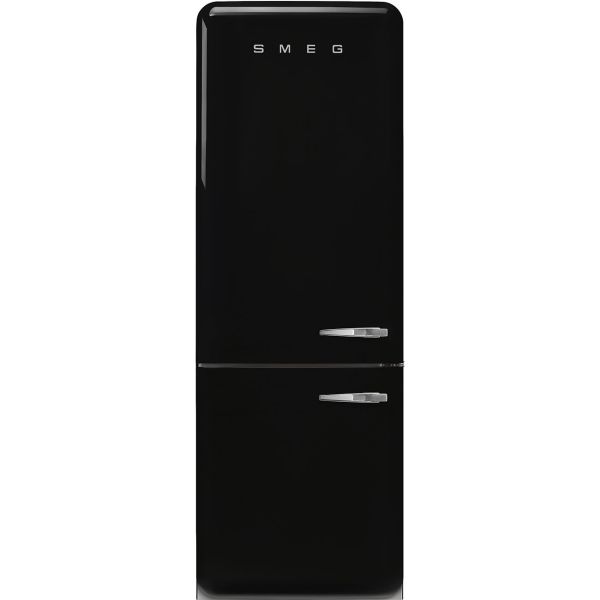 FAB38LBL6 Retro Design Kühlschrank im Stil der 50er Jahre - 70 cm breit - Farbe Schwarz - Linksansch