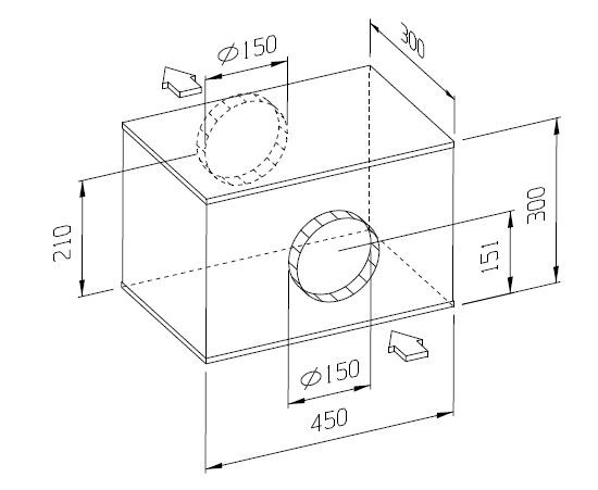 1050 m3 Lüftermotor / Kammergebläse GE146-3 für Rundrohr