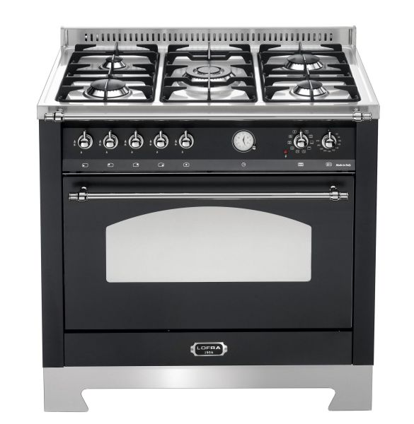 RNMG 96 MFT / CI DOLCEVITA 90 cm Gas Standherd - BLACK MATT / CHROM