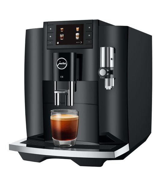 E8 Kaffeevollautomat 17 Kaffeespezialitäten auf Knopfdruck Piano Black (EC) 15584