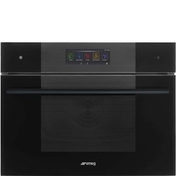 SO4106WAPB3 Omnichef Kompakt-Backofen 45 cm mit Dampfgarer und Mikrowelle - Pure Black Glas