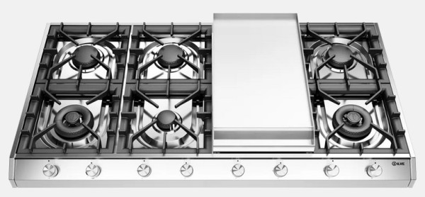 HCP1265FD Professional Plus Gaskochfeld aufliegend 120 x 65 cm 8 flammig mit Fry-Top