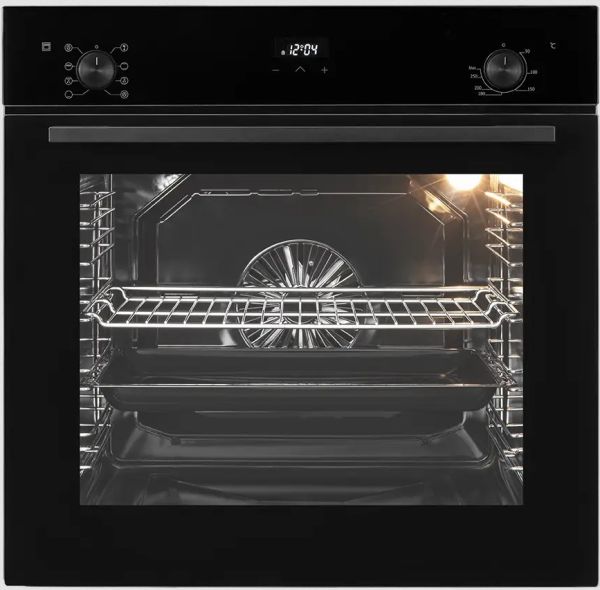 EBS920 Einbaubackofen mit Uhr 60 cm mit 80 Liter XXL Backraum - 5 Jahre Garantie