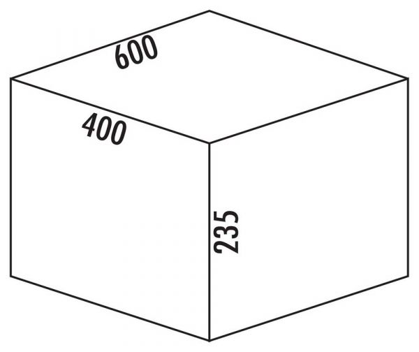 Cox® Box 235 S/600-3, Abfallsammler für vorhandene Auszüge, hellgrau