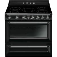 Smeg CPF9IBL Portofino cm Design und Pyrolyse Induktion mit Standherd 90