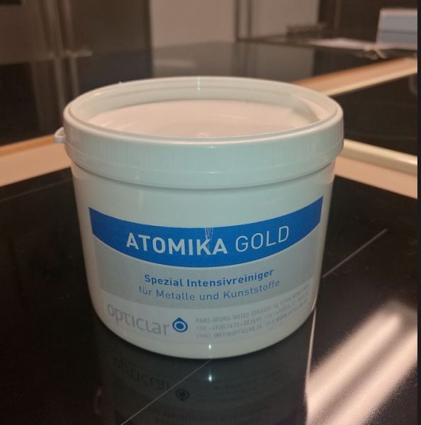 Atomika Gold Super Polierpaste für Metall, Keramik, Glas und Kunststoffe