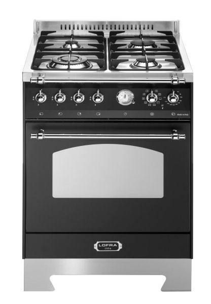 RNM 66 MFT / CI DOLCEVITA 60 cm Gas Standherd - BLACK MATT / CHROM