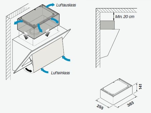 Umluftbox Carbon Zeo 102286 Umluftfilter KACL.958#NF - Kopffreihauben - Schwarz