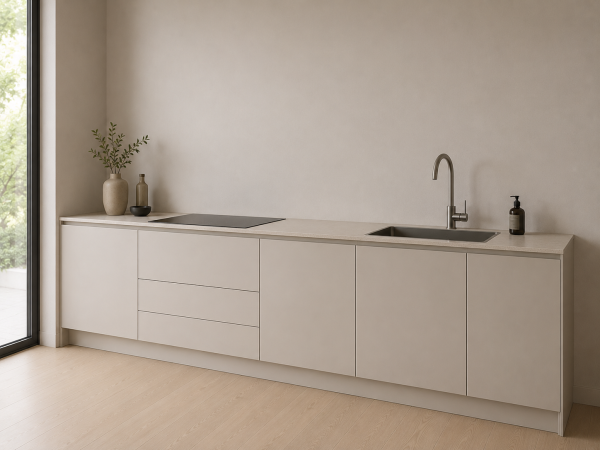 Ava - Pietra edition Arbeitsplatte 3 - 6 m Länge 20 mm Stärke mit Kochfeld- und Spülenausschnitt