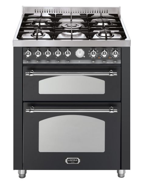 RNMUD 76 MFTE / CI DOLCEVITA 70 cm Gas Standherd - BLACK MATT / Chrom