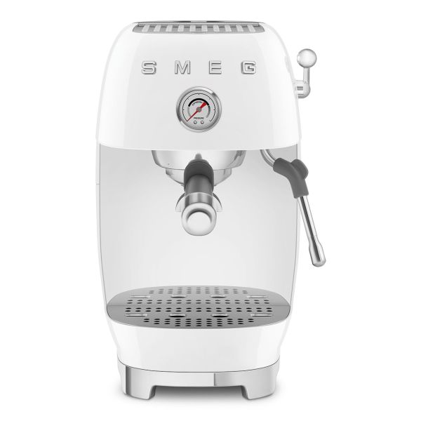 ECF03WHEU Espressomaschine mit Siebträger im 50er Jahre Retro Design - Farbe Weiß