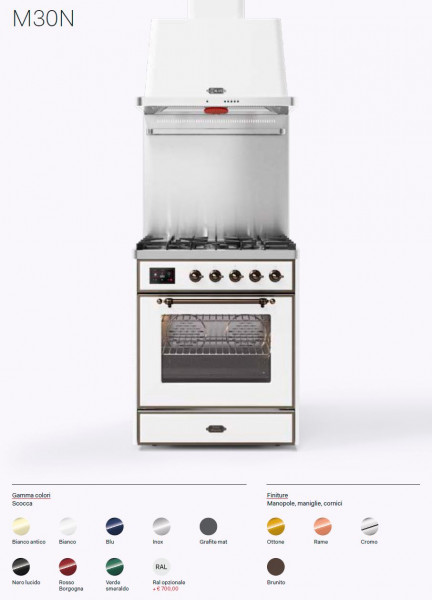 Majestic M30N TFT Range Cooker Gasherd 76 cm Breite in 8 Farben