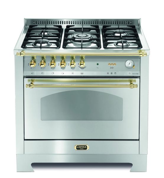 RSG 96 GVGT / CI DOLCEVITA 90 cm Range Cooker mit Gasbackofen - EDELSTAHL / MESSING