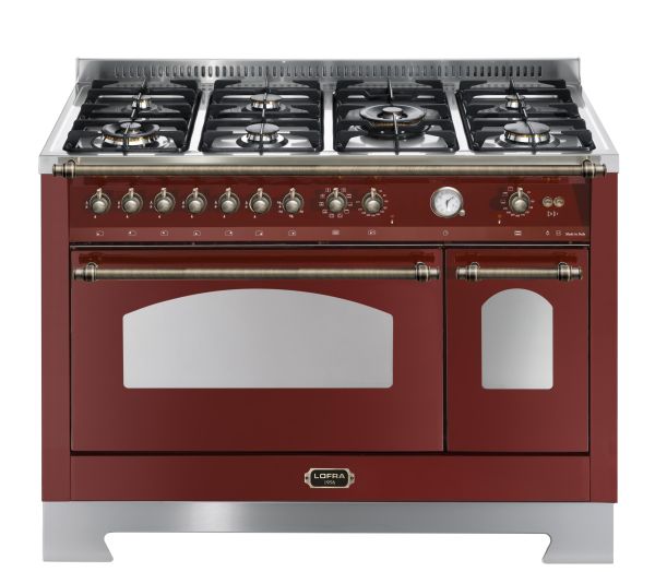 RRD 126 MFT +E / 2 AEO Dolcevita 120cm Standherd mit Gaskochfeld - BURGUNDY / BRONZE