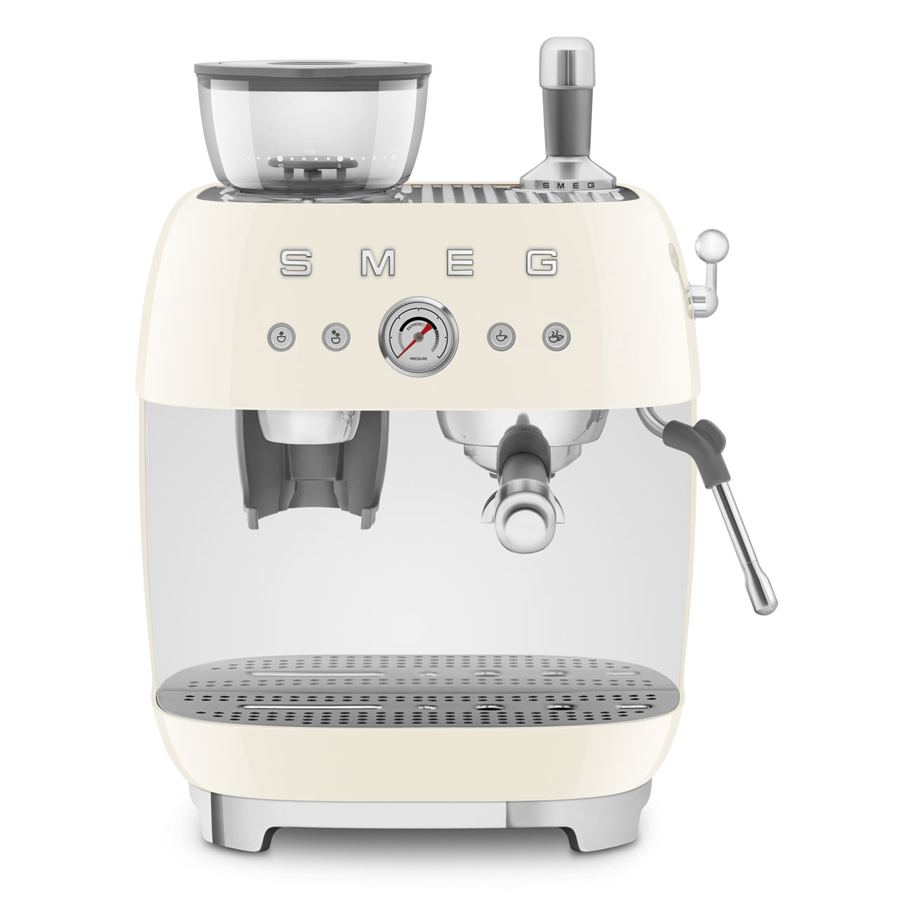 Smeg EGF03CREU Manuelle Espressomaschine mit integriertem Mahlwerk ...